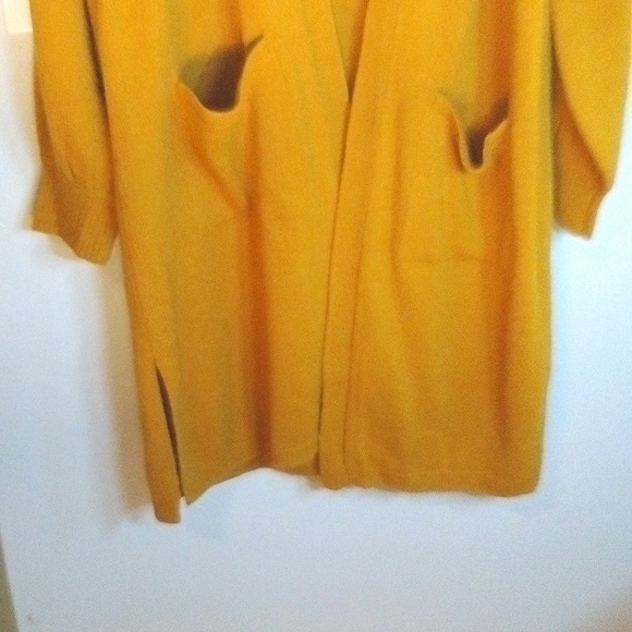 89th + Madison SPICY Mustard L/G  Cardigan with pockets Soft & Long - Picture 3 of 6